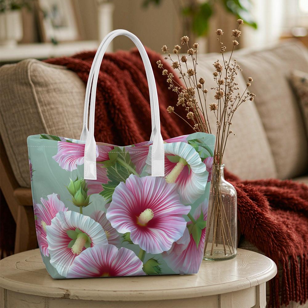 Elegant Floral Printed Tote Bag Stylish Handbag for Daily Casual Shopping Carry