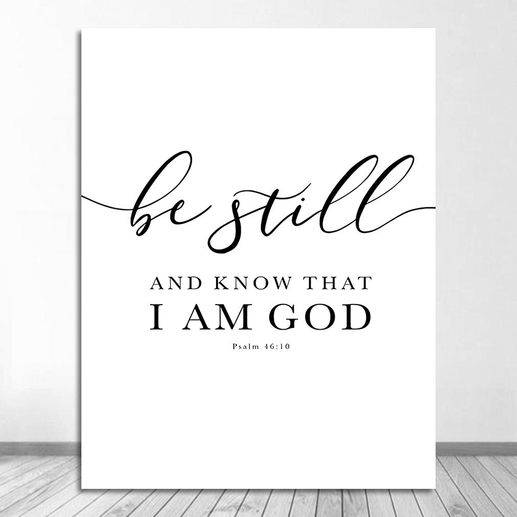 And Prints Black White Wall Pictures Scripture Christ Art Canvas Painting Home Decor Christian Bible Verse Quote Posters