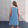 Trendy Women's Sleeveless Overall Dress, Adjustable Strap A-line Denim Dress, Casual Loose Fit Dress for Daily Wear & Weekends
