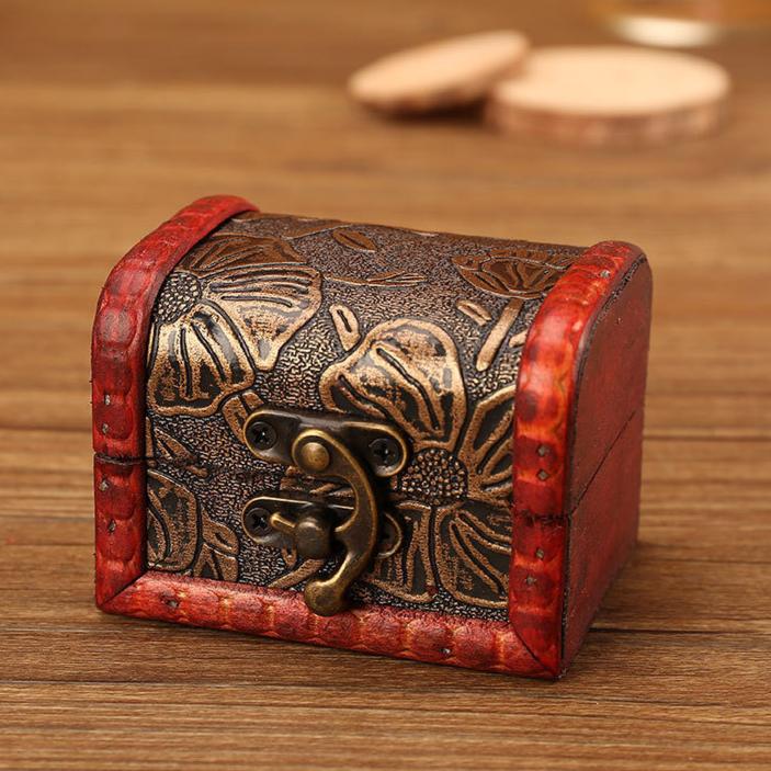 Wooden Jewelry Boxes Handmade Decorative Treasure Trinket Chests Storage Organizer Wood Holder Case Box for Ring Earring Necklace Keepsake Ceremony
