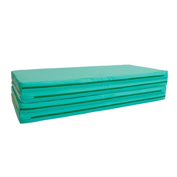 gymnastic mat Gamma 200x100x10 czteroczęściowy - green/yellow
