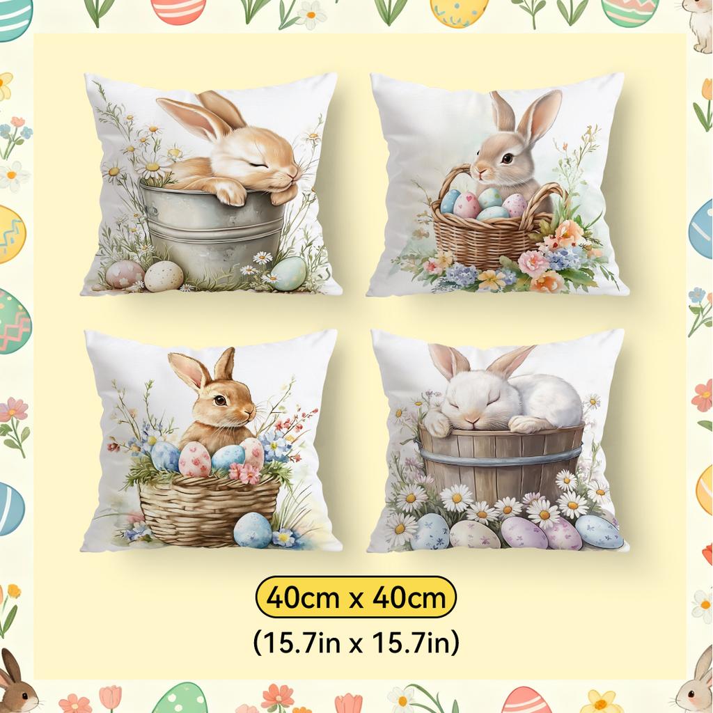 Easter Bunny Decoration Cushions Pillowcase Polyester Cushion Cover Throw Pillow Pillowcover Home Car Sofa Decor