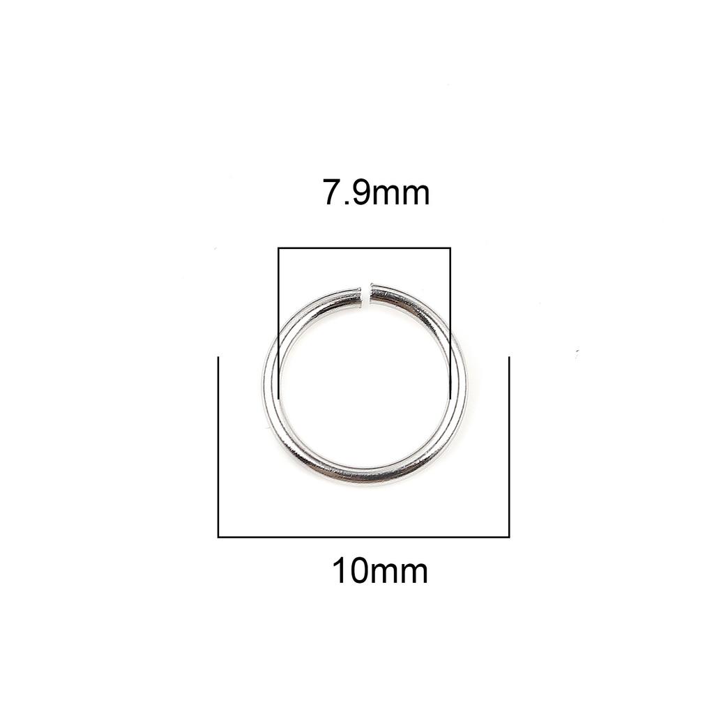 100pcs 0.5mm-1.8mm-4mm-16mm Stainless Steel Open Jump Rings Findings Round Silver Color DIY Making Keychain Necklace Jewelry