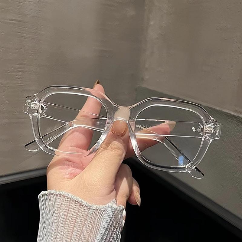 Retro Korea Stil Brilleinnfatning Student Gjennomsiktig Oversized Databriller Kvinner Menn Blålysblokkerende Brilleinnfatning