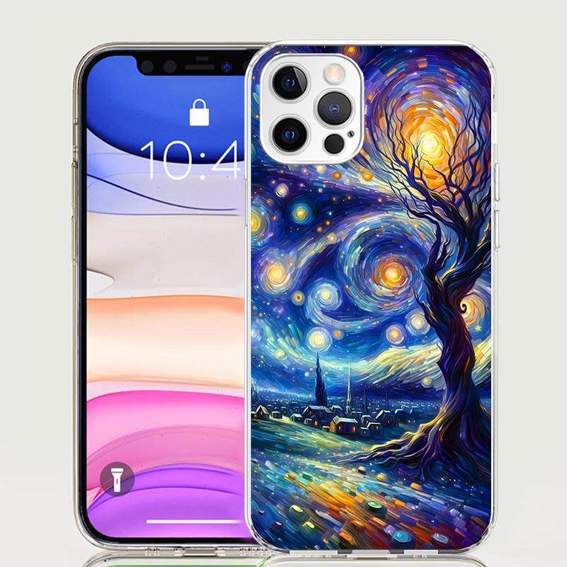 Starry Night Van Gogh Art Phone Case For iPhone 17 Air 16 15 Plus 11 14 Pro Max 13 Mini 12 7 8 + SE Pattern Art Customized Cover