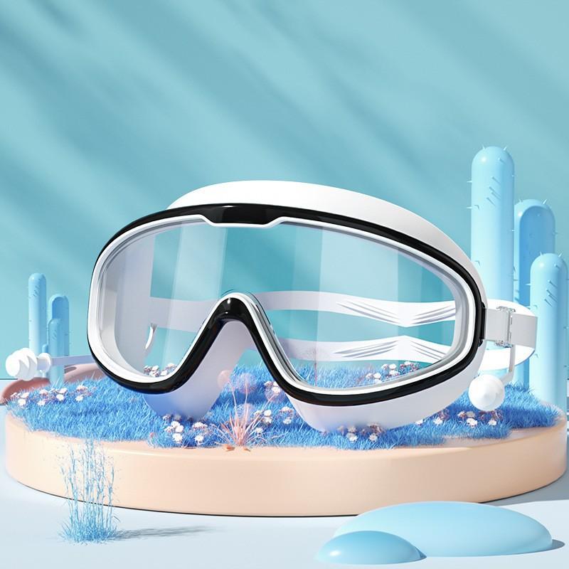 Swimming Goggles Big Frame Swimming Goggles Big Frame HD Wide View Anti-Fog UV Protection Swimming Goggles for Adults No Leaking