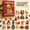 Labrador Retriever Themen-Geschenke 2026 Adventskalender, 24 Tage 2D Flache Acryl-Hunde-Ornamente Weihnachten Winter-Feiertags-Ornament-Sammlung Countdown
