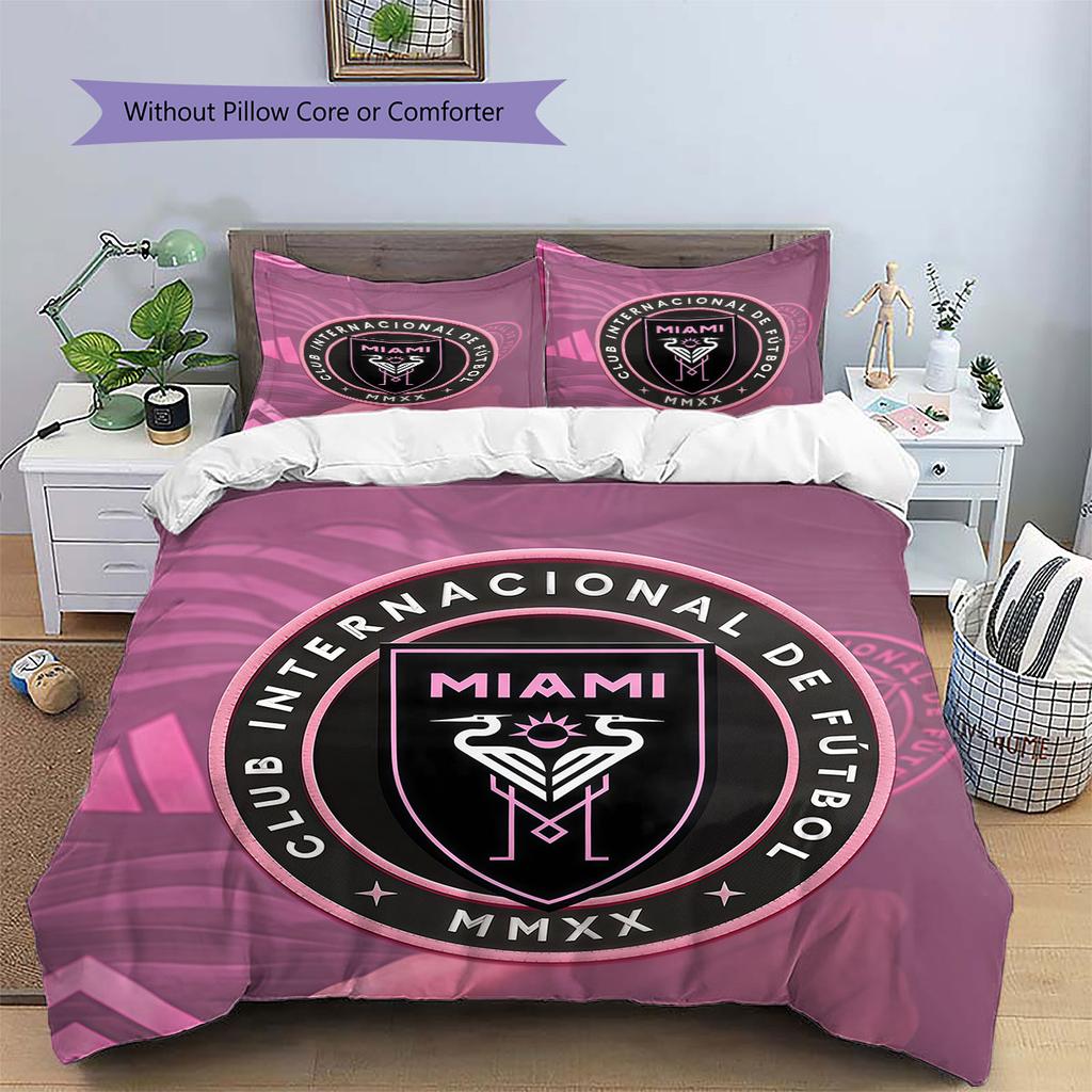 Inter Miami CF Pattern Bedding,Quilt Set Quilt Cover Pillowcase Home Birthday Gift(1 * duvet cover + 2 * pillowcase, without core)
