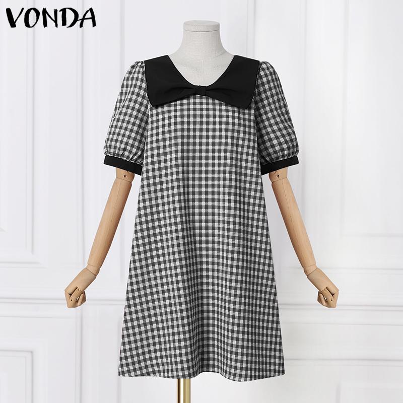 

Летнее женское короткое платье в клетку VONDA