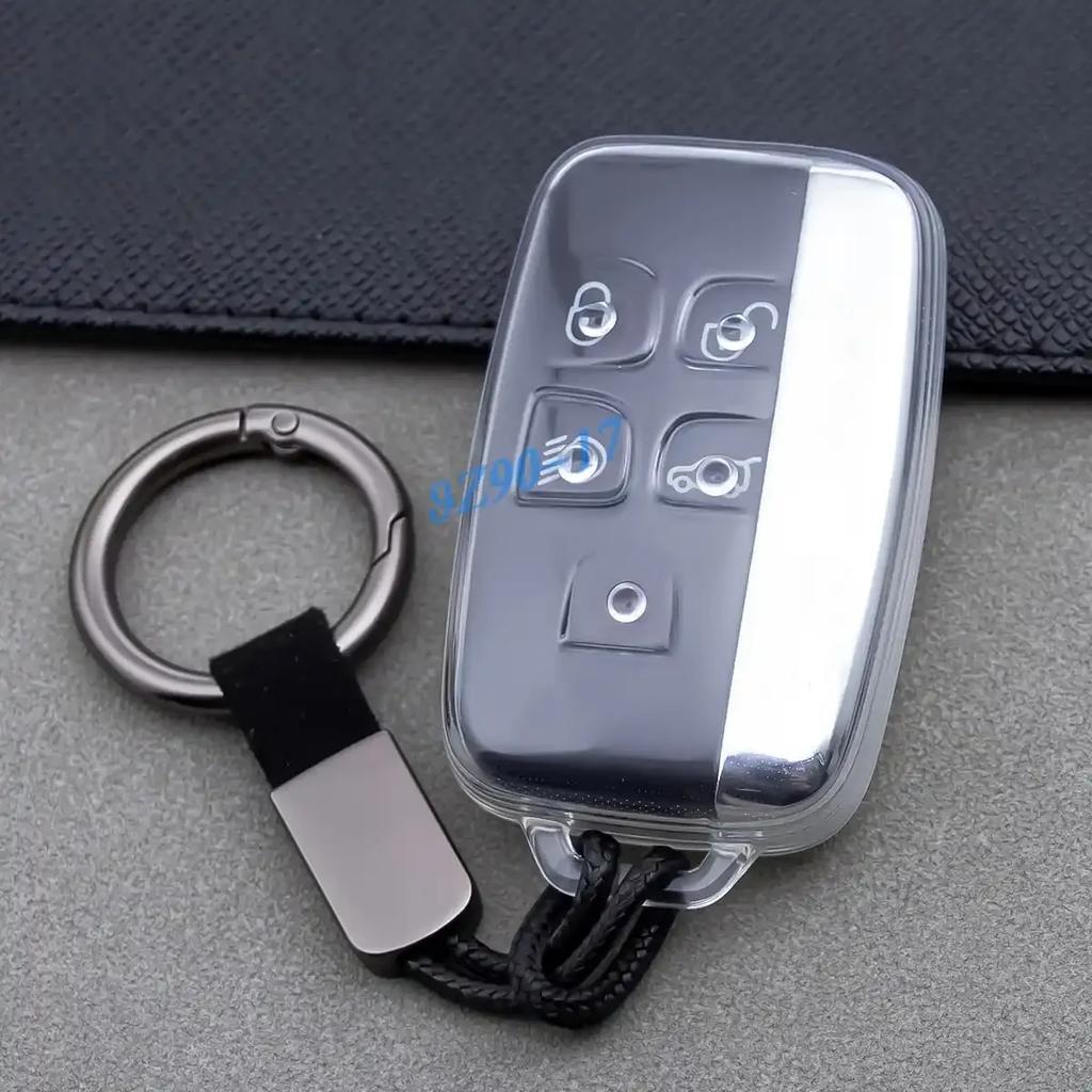 Transparent  Key Fob Case Cover Keychain For Land Range Rover Sport Evoque Velar Discovery 4 Lr4 Jaguar Xe Xf Xj