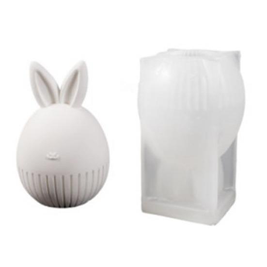 Ostereier-Hase Silikonform DIY gesichtsloser Hase Harz Gips Bastelform Flexibel Wiederverwendbar Kerzenform für Feiertagsdekoration