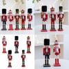 Christmas Nutcrackers Ornament, Wood Christmas Nutcrackers Soldier Figures Standing Decorations for Christmas