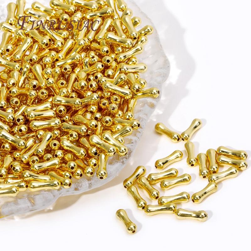 18K Gold Plated Metal Tube Spacer Beads,Silver Plated Separators For Beads,Jewelry Making DIY Accessories Bulk Beads Wholesale