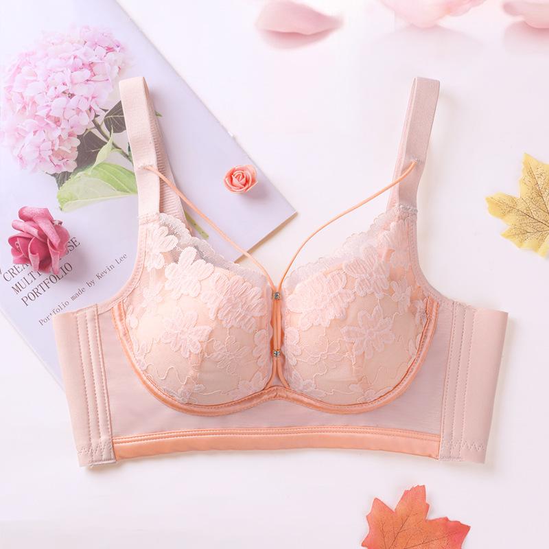 Беспроводной кружевной бюстгальтер для отжиманий - Регулируемый, бесшовный и предотвращающий провисание для усиленной поддержки 36-80A