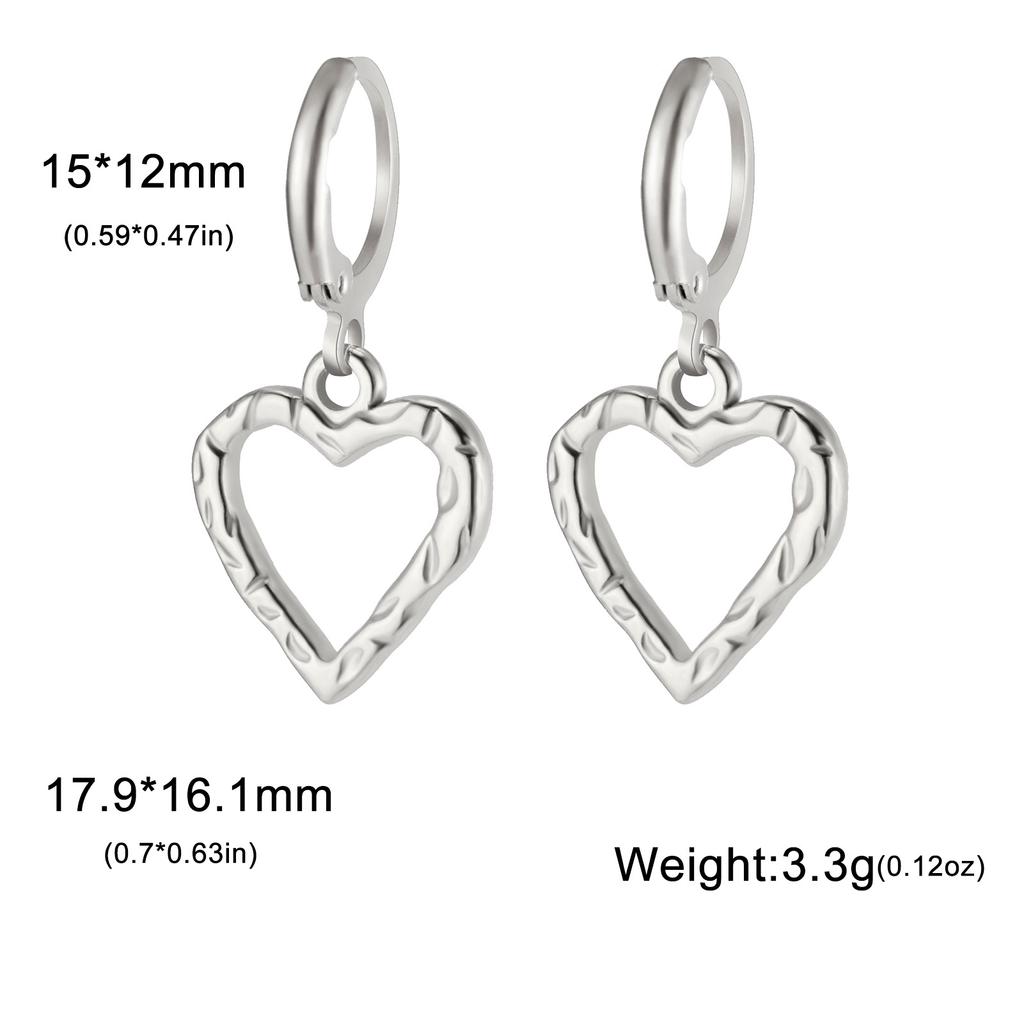 Heart Shaped Starfish Sun Pendant Hoop Earrings For Women Fashion Jewelry Gift
