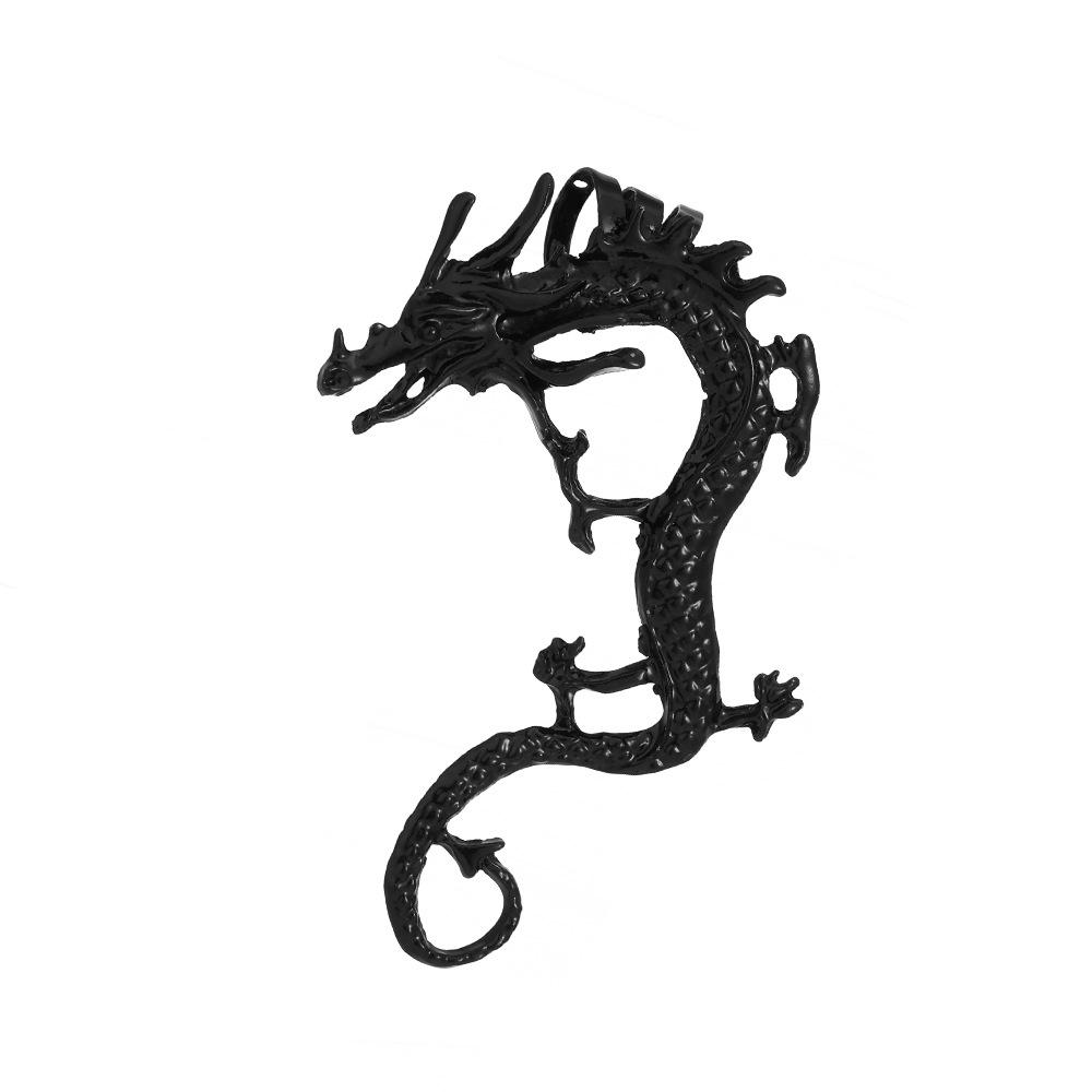 Chinese Dragon Unique Alloy Earrings Trendy Street Style Animal Zodiac Jewelry