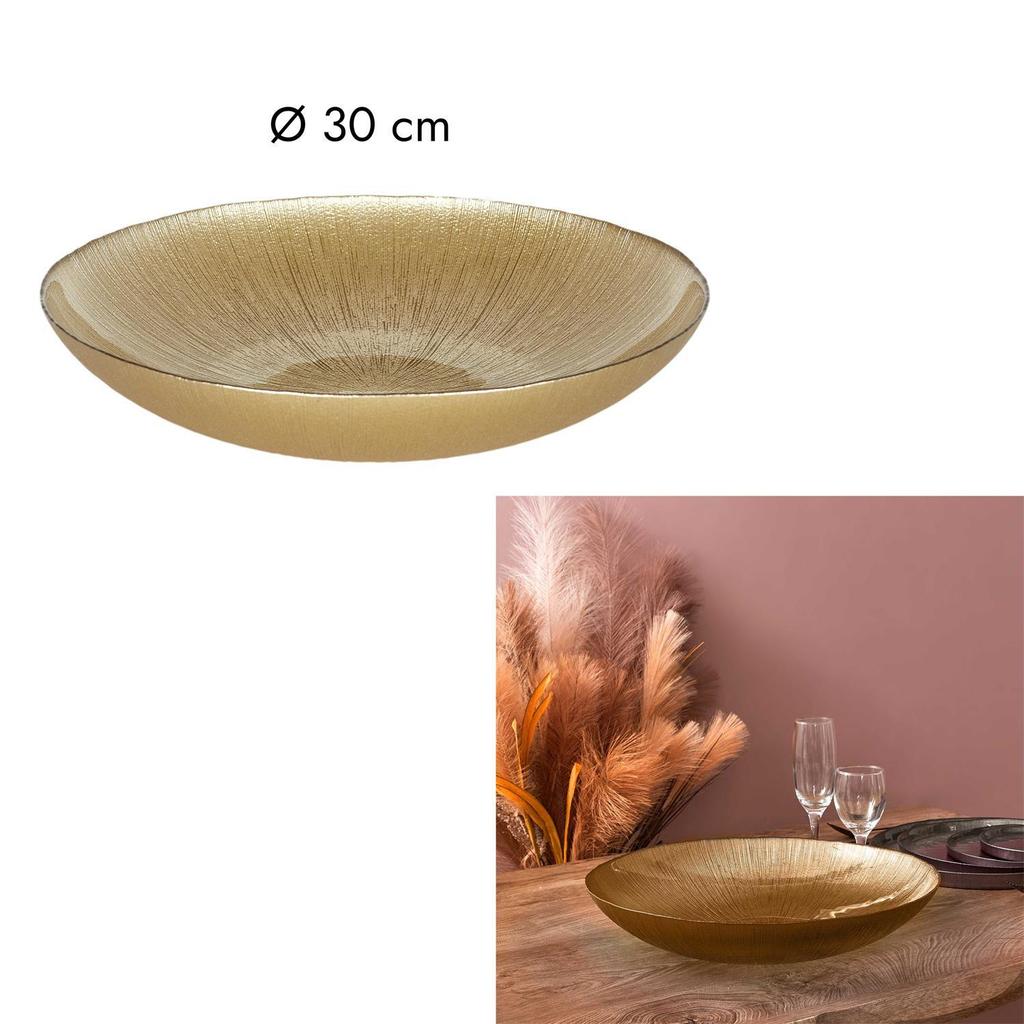 Dore Schüssel 30cm GOLD schimmerndes GLAS Glamour