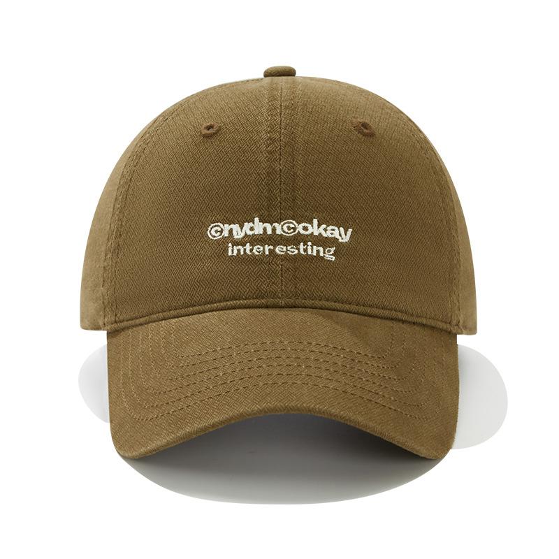 Embroidered baseball cap spring new casual couple showing small face big head circumference cap trendy brand