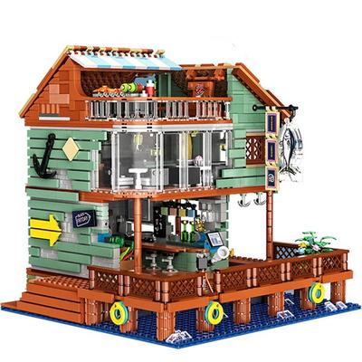 LIN07 Mini Block Beach Hot Place Restaurant 00423LI, gemischte Farben, koreanisches beliebtes Spielzeug