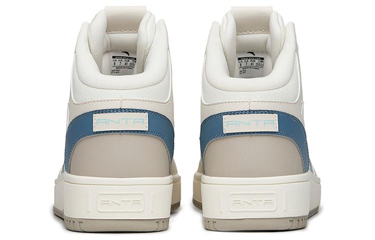 Men's Sneakers Anta Abrasion Resistant High top Skateboard Shoes Men's White Gray