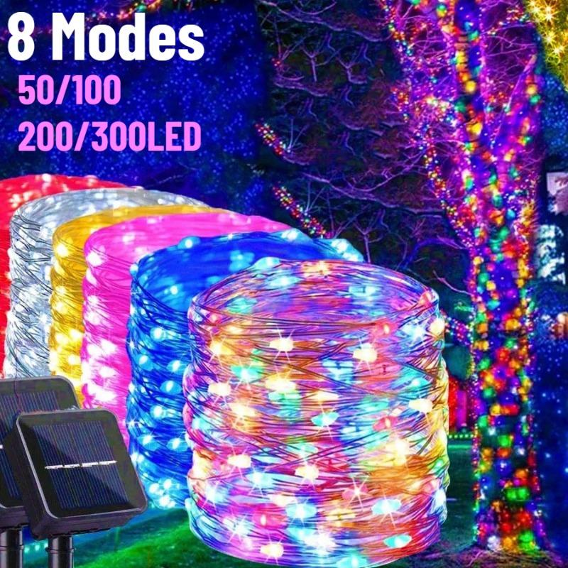 300 LED Solar Light Outdoor Lamp String Lights For Holiday Christmas Party Waterproof Fairy Lights Garden Garland Copper