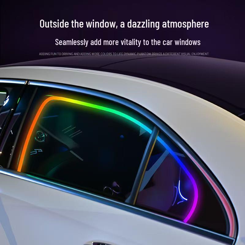 Iridescent Wireless LED Car Door Frame Light Strip – Flowing, No Wiring Needed