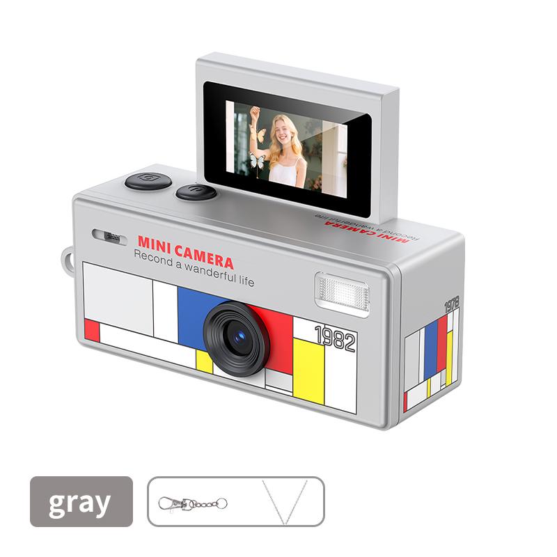 Retro Mini Palcová Kamera, HD Foto a Video, Výklopný Displej pro Selfie, Přenosný Digitální Fotoaparát pro Studenty