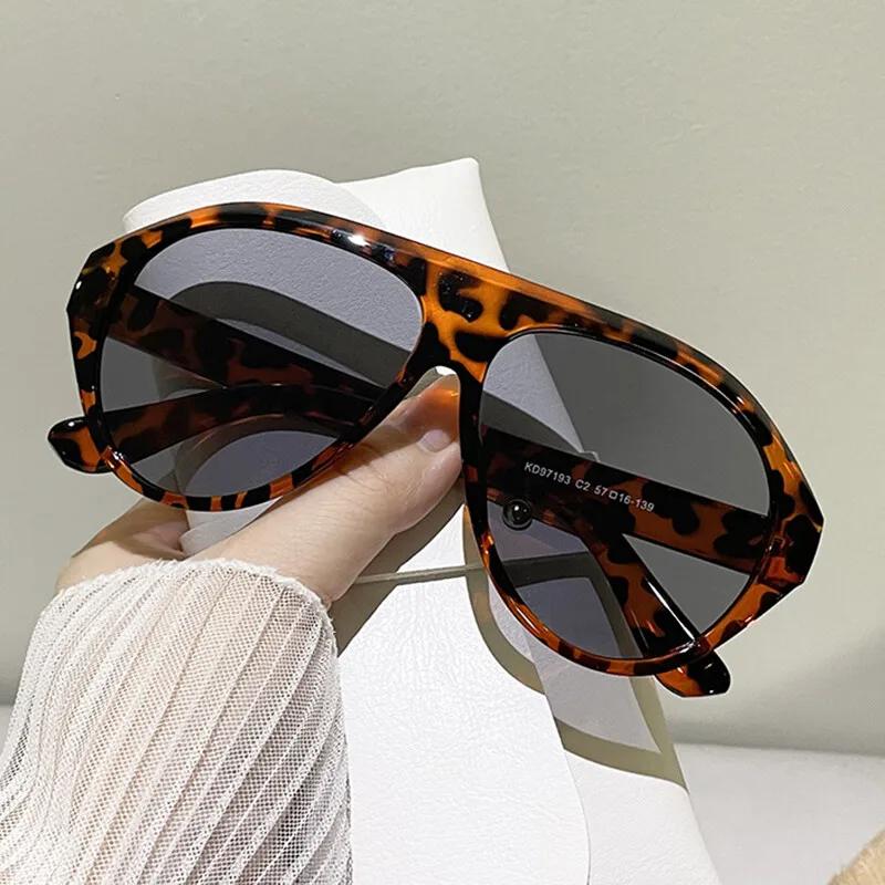 Fashion Oversized Pilot Sunglasses Women Vintage Green Orange Shades Uv400 Men Outdoor Sports Driving Gradient Sun Glasses