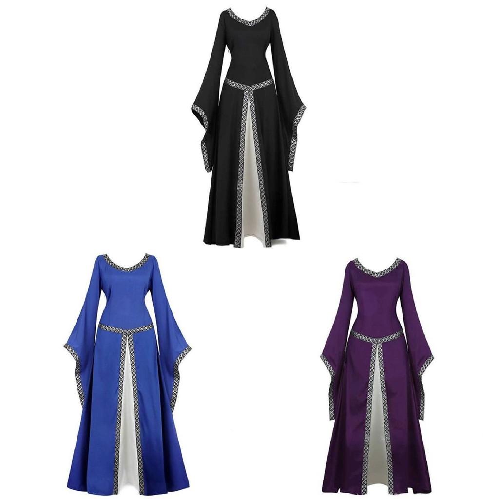 Cosplay Women Renaissance Costumes Medieval Victorian Long Dress Fashion Retro