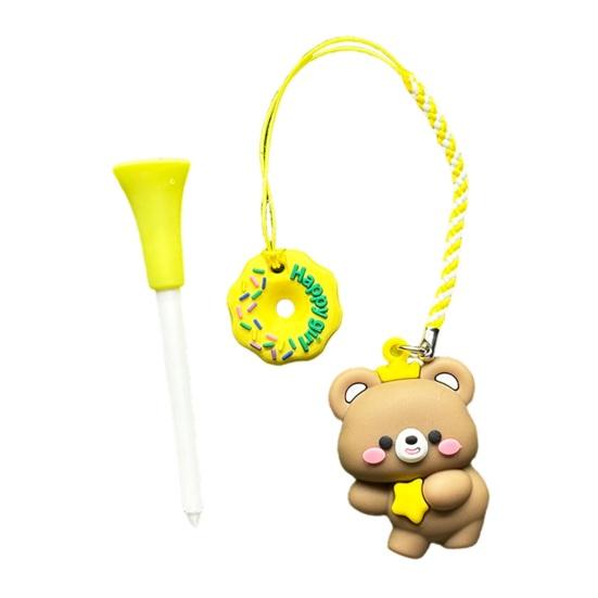 Golf Tee Hanger Plastic Anti Lost Golf Tee Ring with Strap Cartoon Animal Golf Tee Holder Tee Loss Prevention Golf Accessories for Men Women