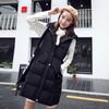New women's clothing medium and long vest long women's pocket hairball vest down cotton jacket