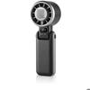 Mini Portable Fan - CRISTALRECORD - 85-026-00-008 - Black - Ergonomic Design - 10.5x16x10 Cm