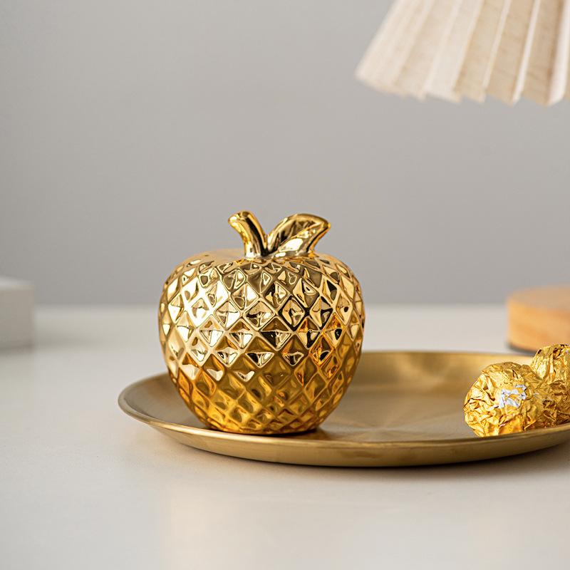 Apple Ceramic Statue Collection Minimalist Simple Desktop Ornament for Centerpiece Fireplace Desk Cabinet Christmas Gift