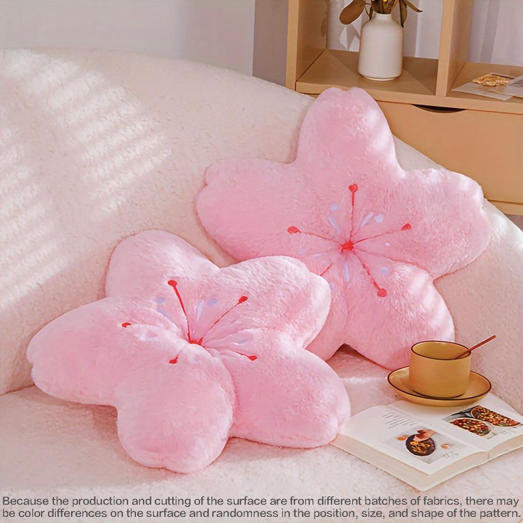 Non-Toxic Pink Fluffy Cherry Blossom Floor Cushion Soft Plush Seat Pad For Indoor Use Home Back Cushion Seat Cushion