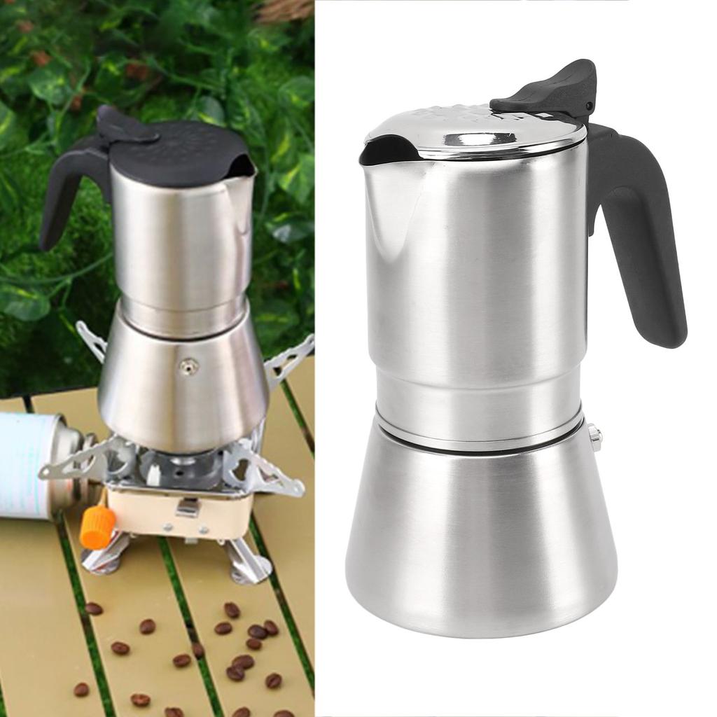 304 Stainless Steel Moka Pot Hand Brewed Coffee Pot High Pressure Cold Extraction Single Valve Coffee Equipment for Home Cafe