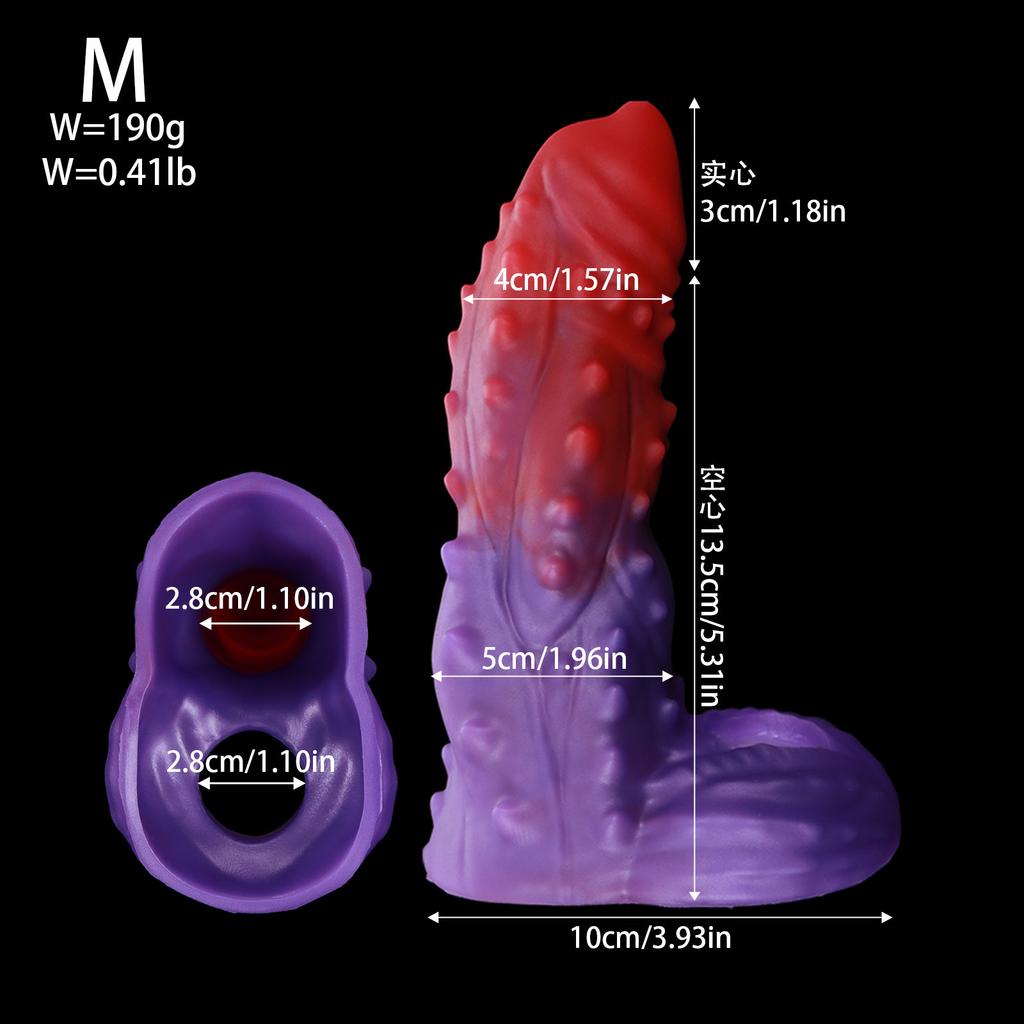 Potenciador Sexual Masculino - Manga de Pene de Silicona para Tamaño Extra y Poder Duradero, Diseño Texturizado Realista, Fácil de Limpiar y Reutilizable