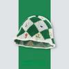 Korean Retro Stripe Handmade Crochet Bucket Hats Autumn and Winter Y2k  Fisherman's Cap Women Tassel Colored Wool Hats