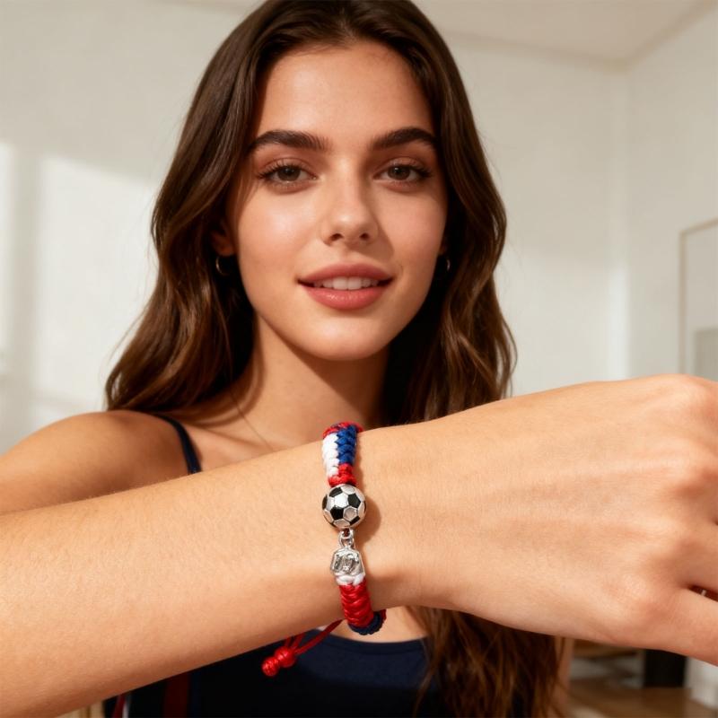 Comfortable Fit Sports Braided Bracelet for Any Occasions Featuring Adjustable Designs Football Tennis Cycling