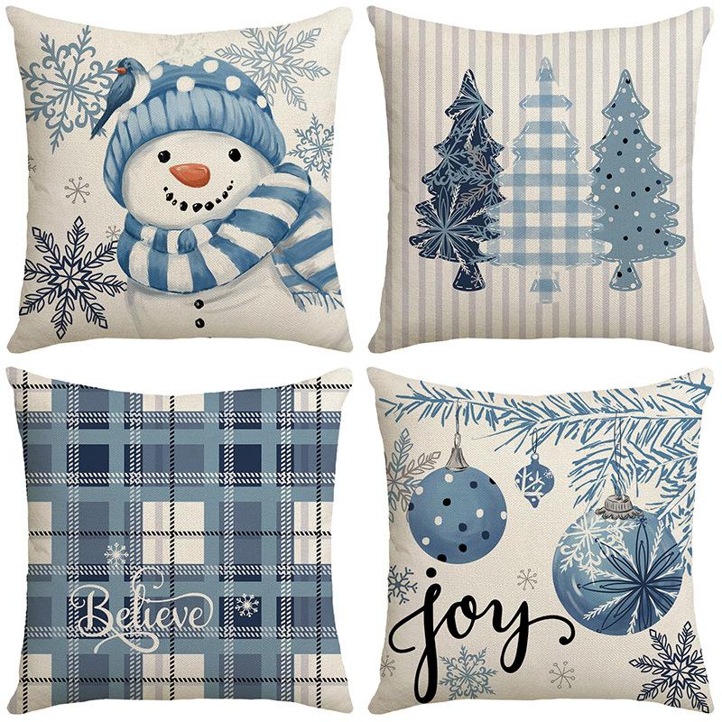 Cartoon New Winter Series Pillowcase Nordic Simple Snowman Sofa Living Room Bedroom Pillowcase