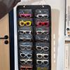 16Slots Felt Eyeglasses Stand Holder Dust Proof Wall-Mounted Pocket Storage For Sunglasses Glasses Display Hanging Bag Organizer