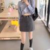 2024 Women's Spring A-Line High Waist Skirt, American Style Gray