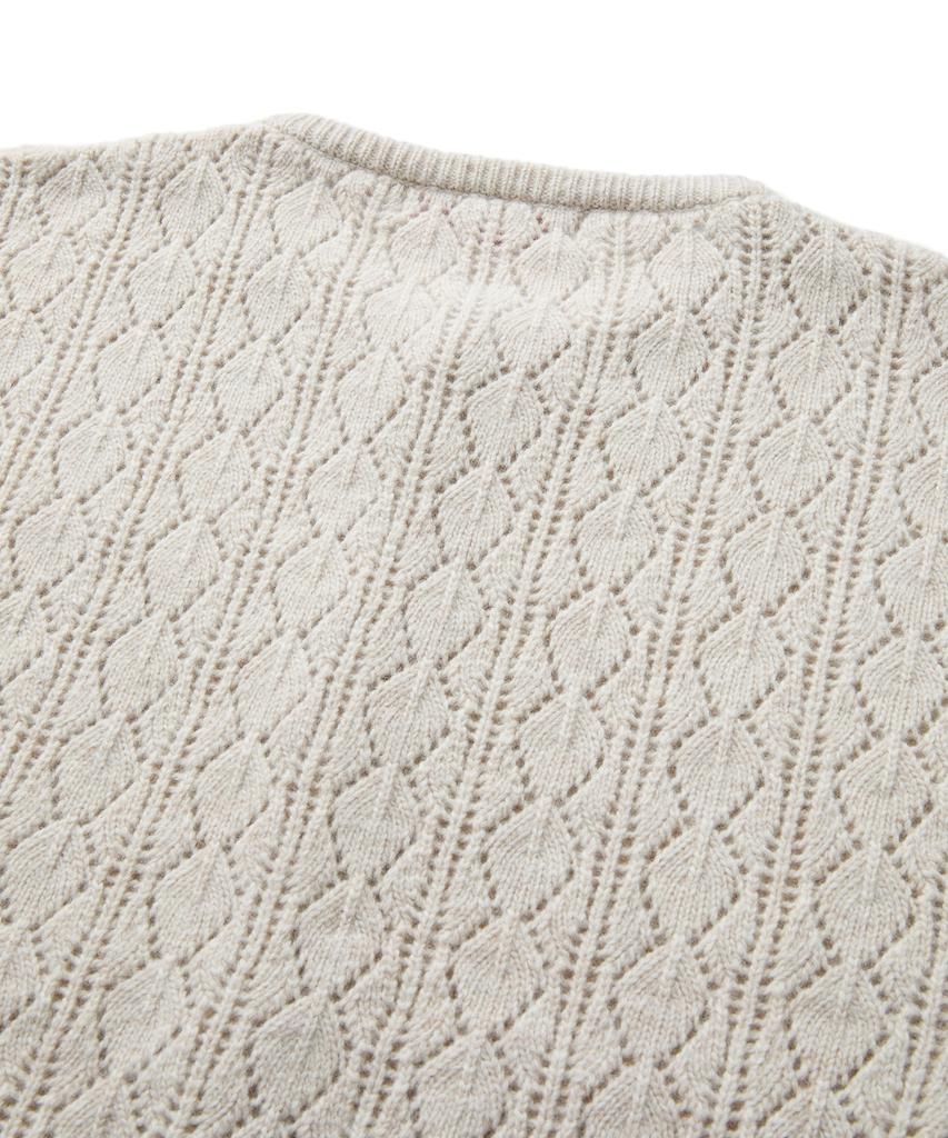 MMIC Cashmere Crochet Cardigan (Beige)