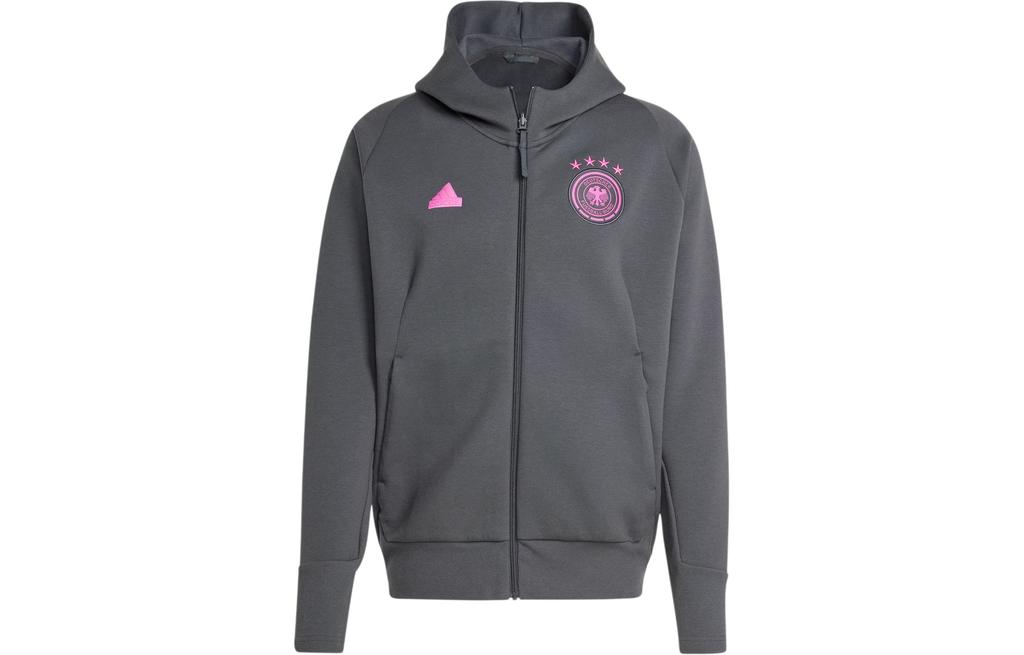 Adidas Germany Travel Full Zip Hoodie Jackets & Coats Men's Carbon Black IU2096