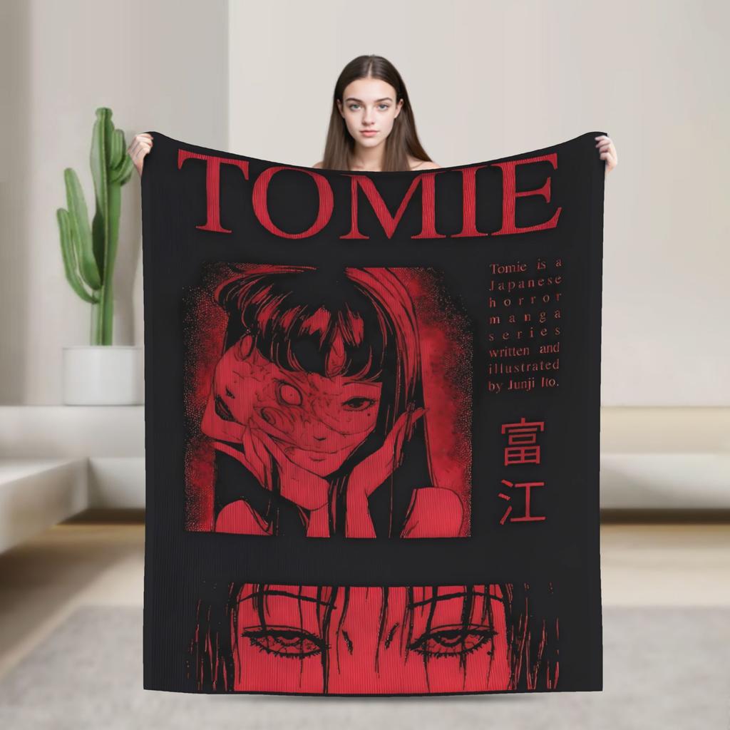 Tomie Junji Ito Blanket  Soft Fashion Plush Throw Blanket For Couch Chair Sofa Bed Travel Flannel Bedspread Bed Cover