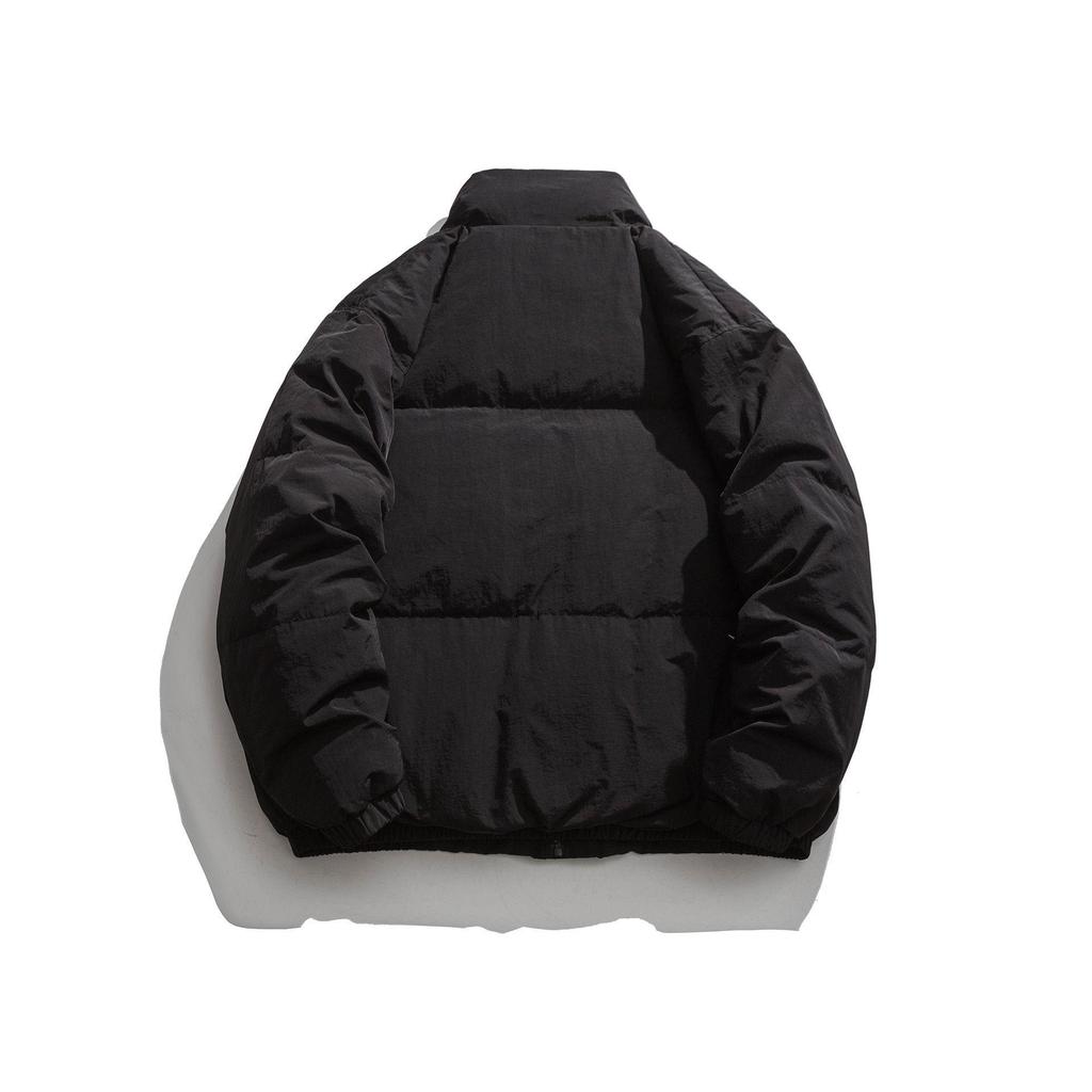 Men's Winter Cotton-Padded Jacket: Japanese Style Workwear, Large Pockets, Half-High Stand Collar, Thickened for Warmth