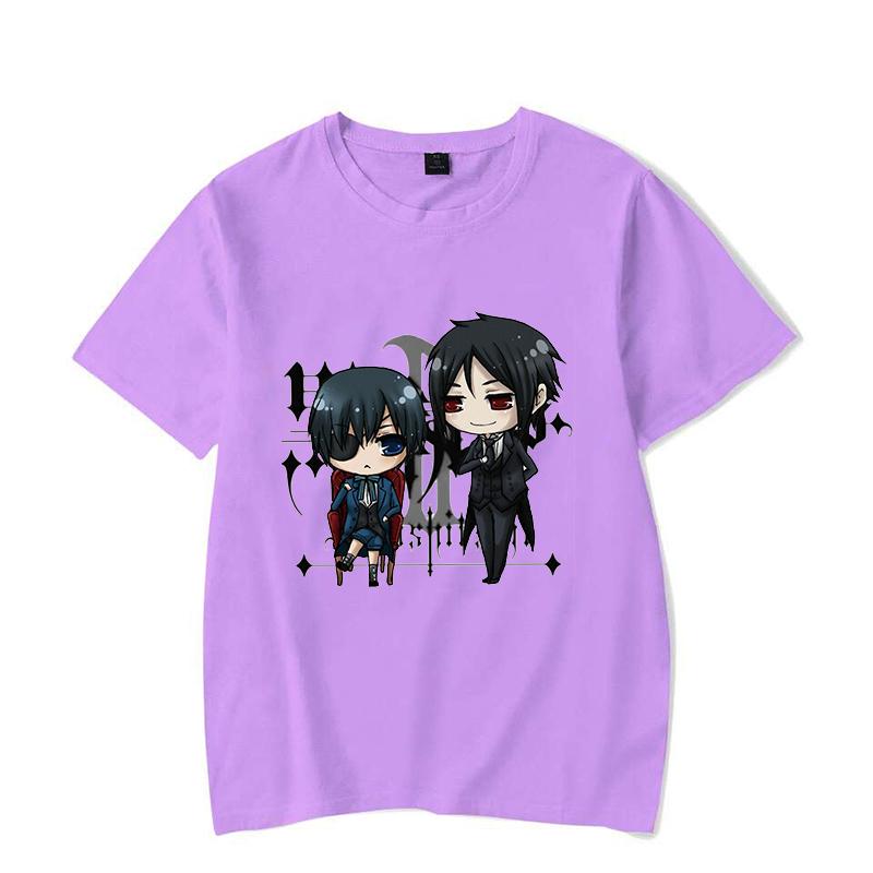 Hot Anime Funny Summer T-Shirt Harajuku Black Butler Cartoon Print Fashion Short Sleeve Summer Casual T-Shirt Top