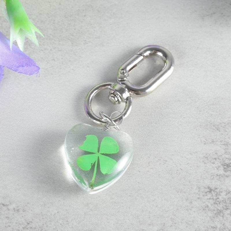 Multi Purpose Four Leaf Clovers Keychain Trendy Four Leaf Clovers Key Rings Adornment Eye Catching Keychain Pendant