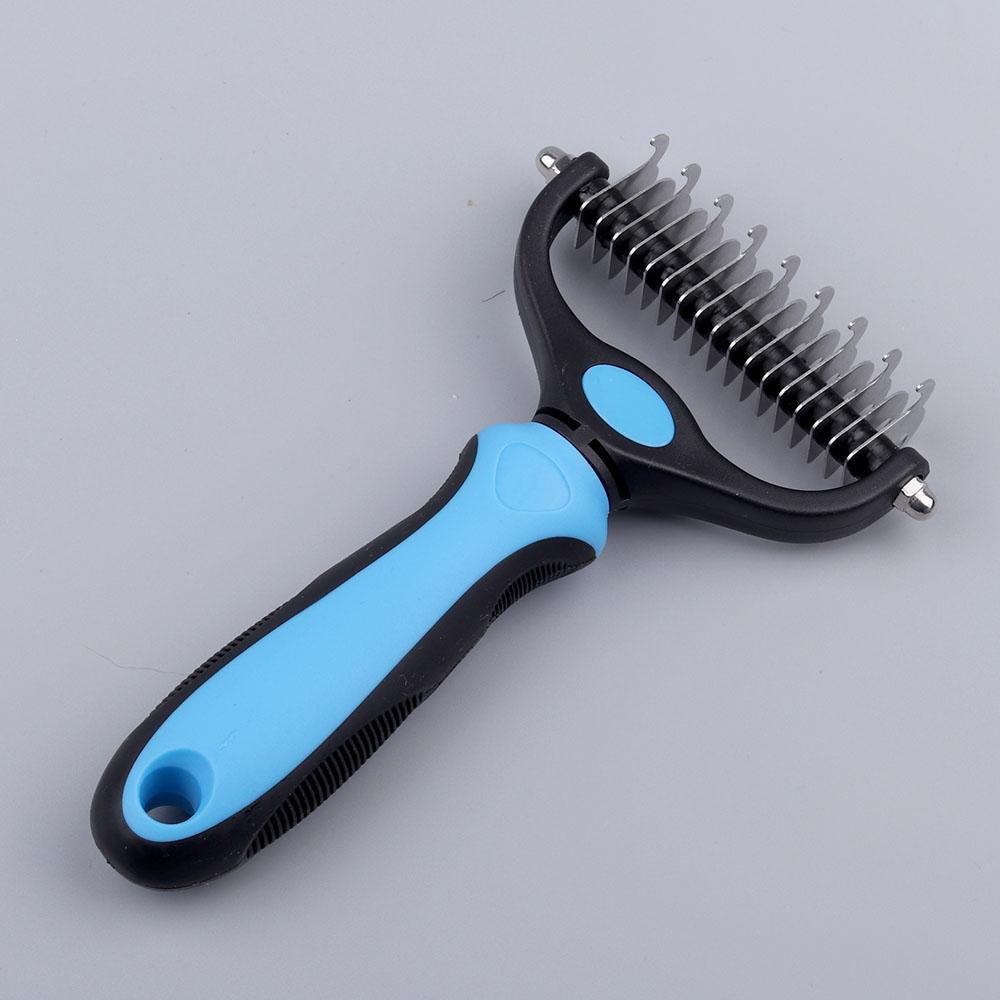 Pet Fur Knot Cutter Dog Grooming Shedding Tools Double Side Cat Hair Removal Comb Brush Long Curly Hair Cleaner Comb Pet Product
