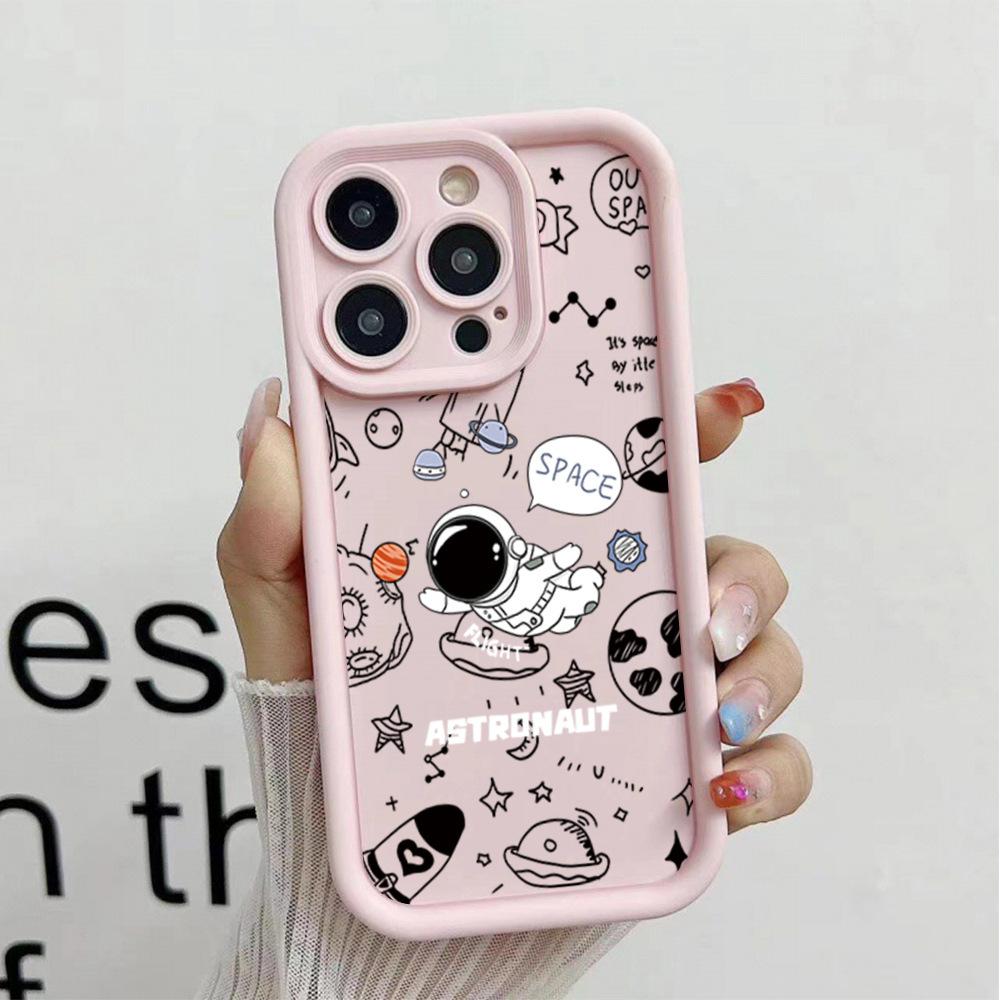 ins Internet celebrity same astronaut mobile phone case Apple 15Pro couple 14 silicone soft case iPhone17 anti-drop