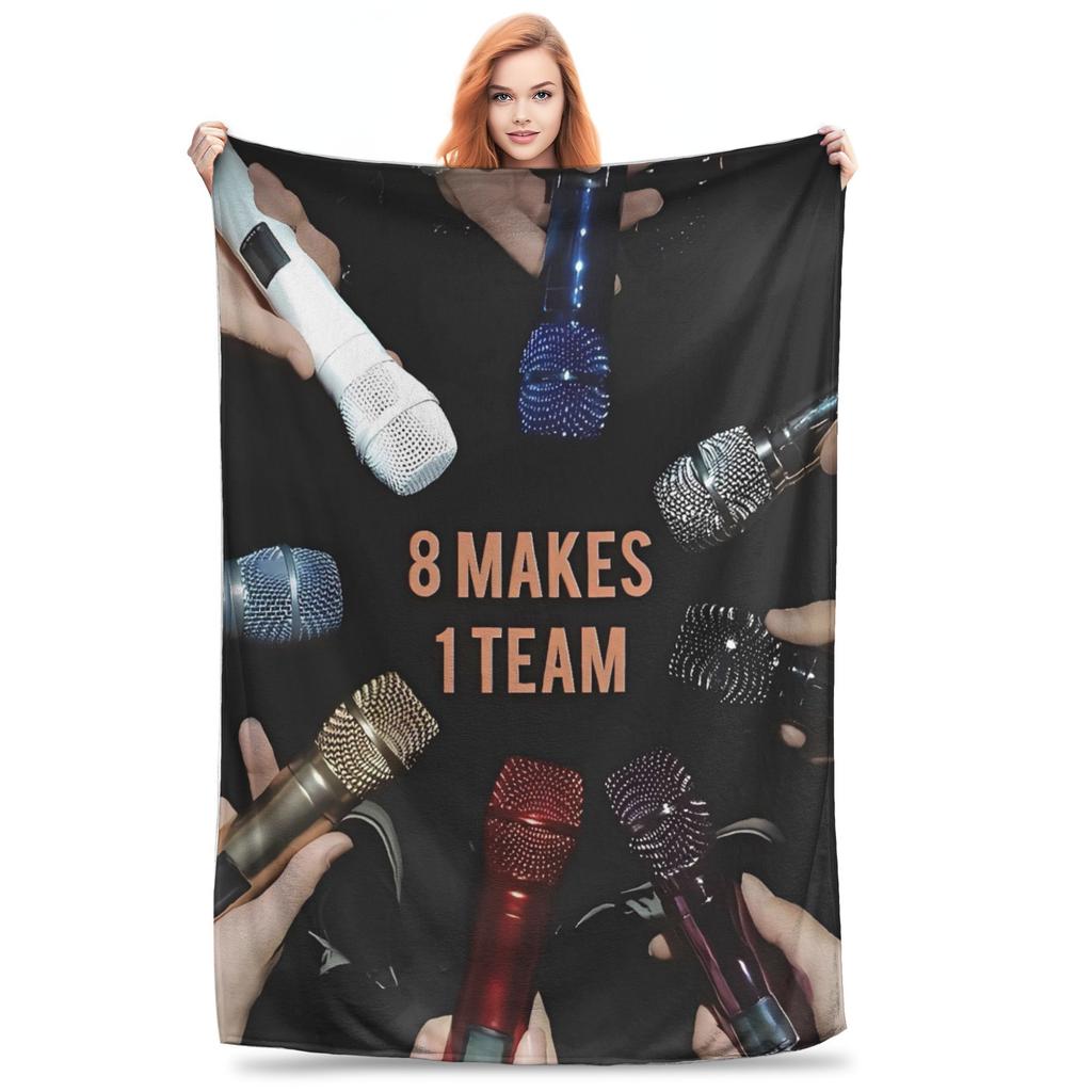 Soft Warm BlanketKids Decorative Kpop Ateez Band Throw Blanket Flannel Bedspread For Living Room Funny Sofa Bed Cover